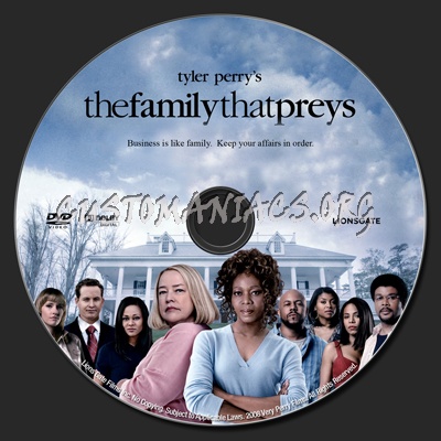Tyler Perry's The Family That Preys dvd label