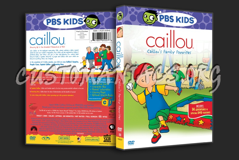 Caillou's Family Favorite dvd cover