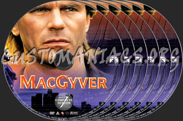 MacGyver Season 7 dvd label