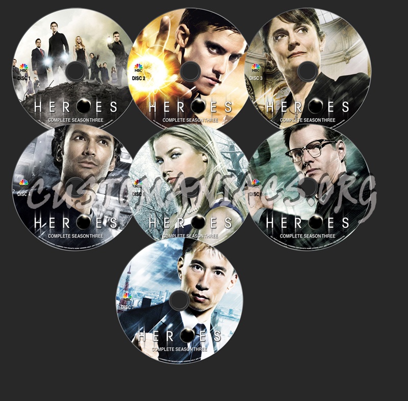 Heroes Season 3 dvd label