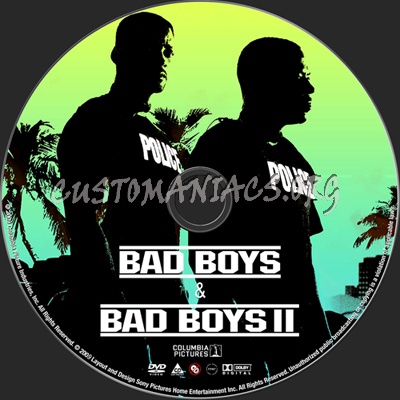 Bad Boys 1 & 2 dvd label