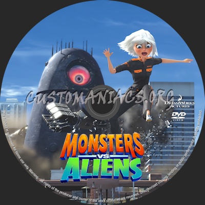 Monsters vs Aliens dvd label