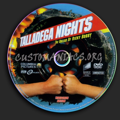 Talladega Nights dvd label