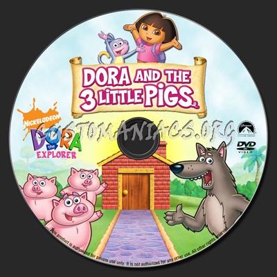 Dora And The 3 Little Pigs dvd label