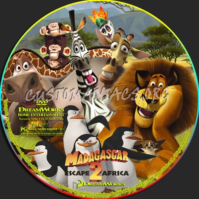 Madagascar 2 Escape 2 Africa dvd label