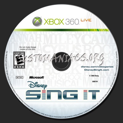 Disney Sing It dvd label