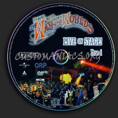 War Of The Worlds Live On Stage dvd label