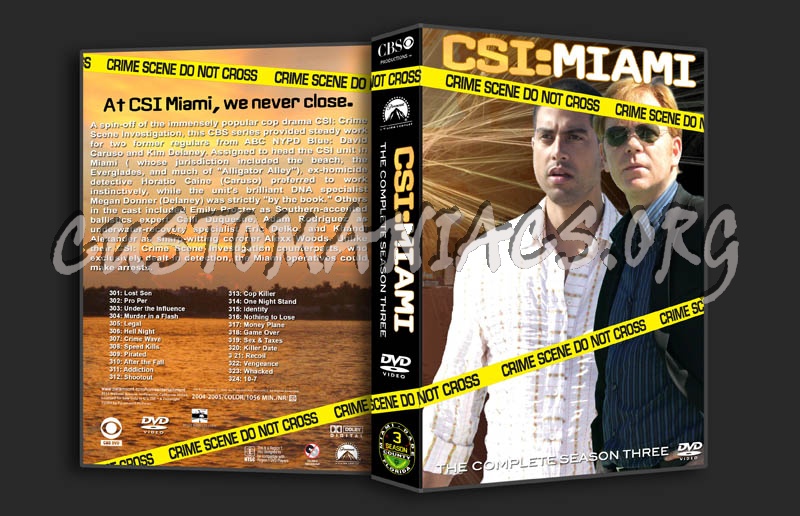CSI:MIAMI Season 3 dvd cover