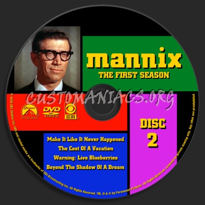 Mannix Season 1 dvd label
