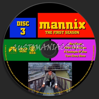 Mannix Season 1 dvd label