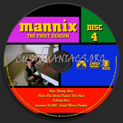 Mannix Season 1 dvd label