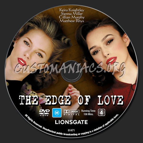 The Edge Of Love dvd label
