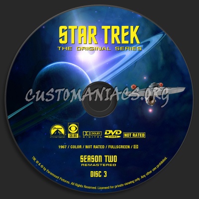 Star Trek - The Original Series Season Two  Remastered dvd label