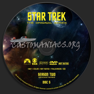 Star Trek - The Original Series Season Two  Remastered dvd label