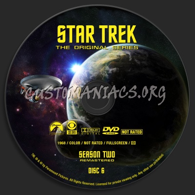 Star Trek - The Original Series Season Two  Remastered dvd label