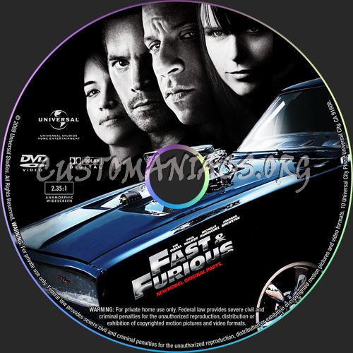 Fast & Furious dvd label