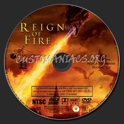 Reign of Fire dvd label