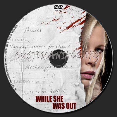 While She Was Out dvd label