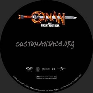 Conan the Destroyer dvd label