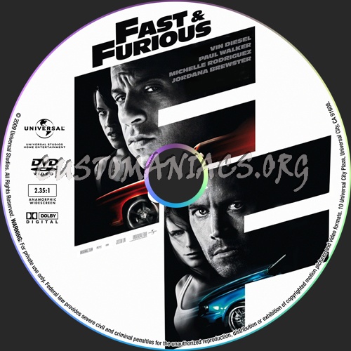 Fast & Furious dvd label