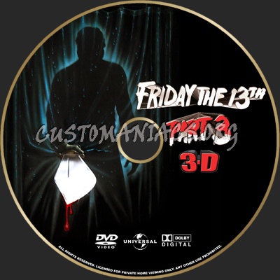 Friday 13th Part 3 3D dvd label