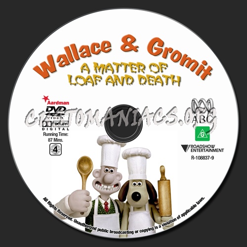 Wallace & Gromit A Matter Of Loaf And Death dvd label