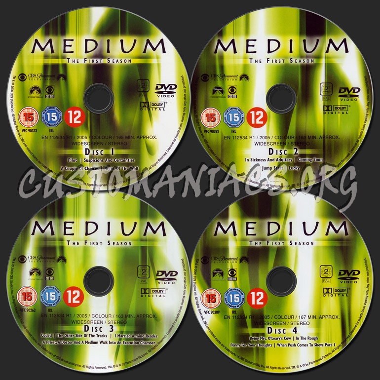 Medium Season 1 dvd label