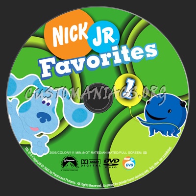 Nick Jr Favorites 1 dvd label