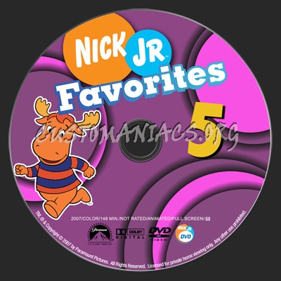 Nick Jr Favorites 5 dvd label