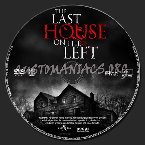 The Last House on the Left dvd label