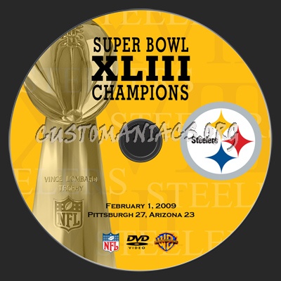 Super Bowl XLIII Champions : Pittsburgh Steelers dvd label