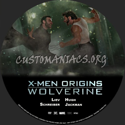 X-Men Origins: Wolverine dvd label