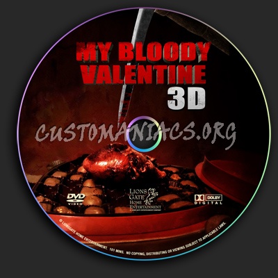 My Bloody Valentine 3D dvd label