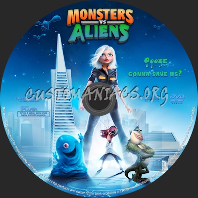 Monsters vs Aliens dvd label