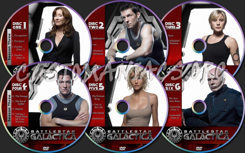 Battlestar Galactica Season Three dvd label