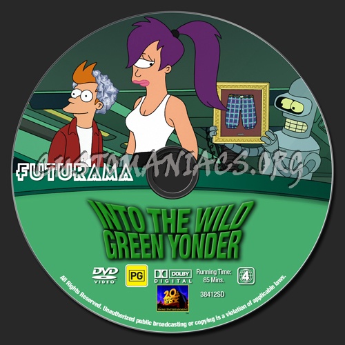 Futurama - Into The Wild Green Yonder dvd label