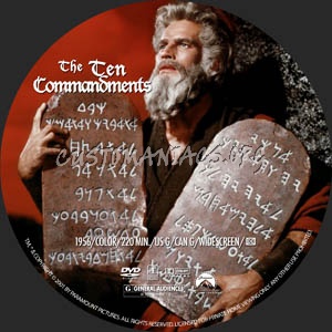 The Ten Commandments dvd label