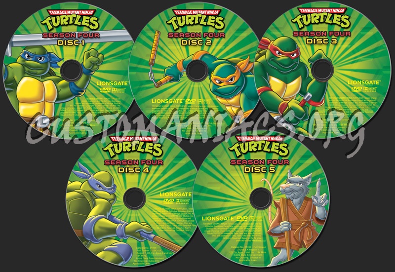 Teenage Mutant Ninja Turtles Season 4 dvd label