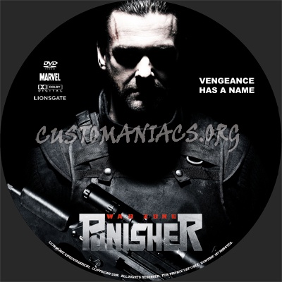 Punisher War Zone dvd label