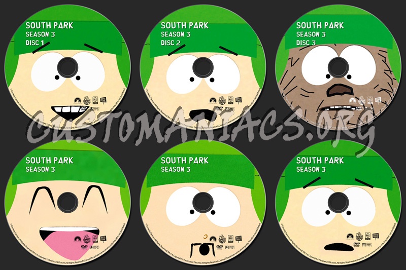 South Park Season 3 dvd label