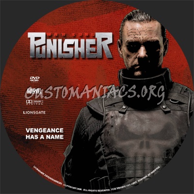 Punisher War Zzone dvd label