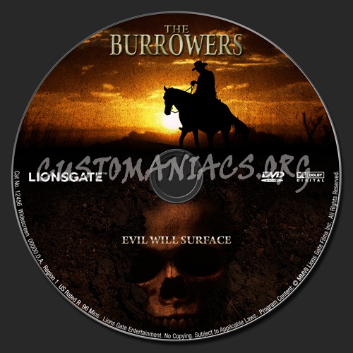 The Burrowers dvd label