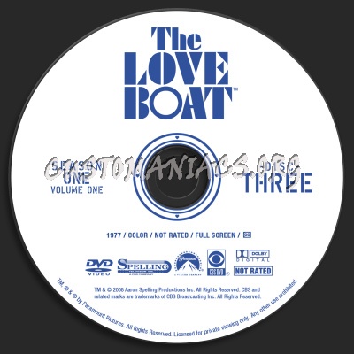 The Love Boat Season 1 Volume 1 dvd label