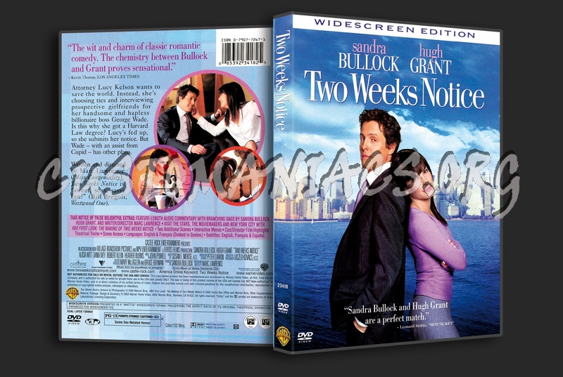 Two Weeks Notice dvd cover