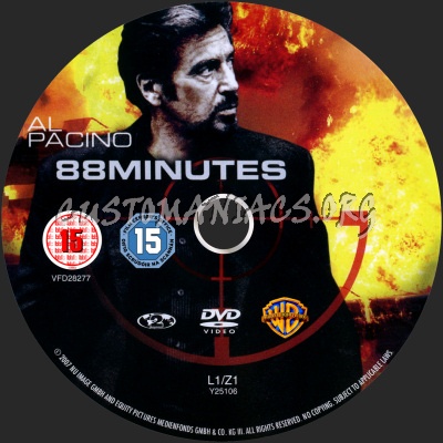 88 Minutes dvd label