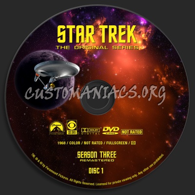 Star Trek - The Original Series Season Three  Remastered dvd label