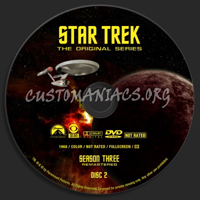 Star Trek - The Original Series Season Three  Remastered dvd label