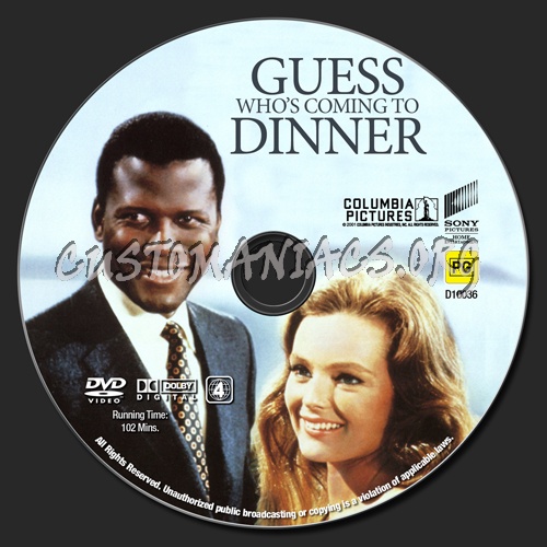 Guess Who's Coming To Dinner dvd label