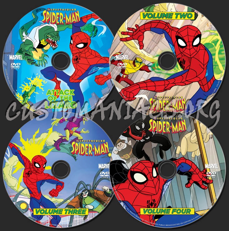 The Spectacular Spider-man Volumes 1 - 4 dvd label