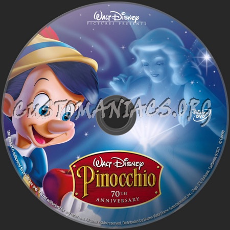 Pinocchio dvd label